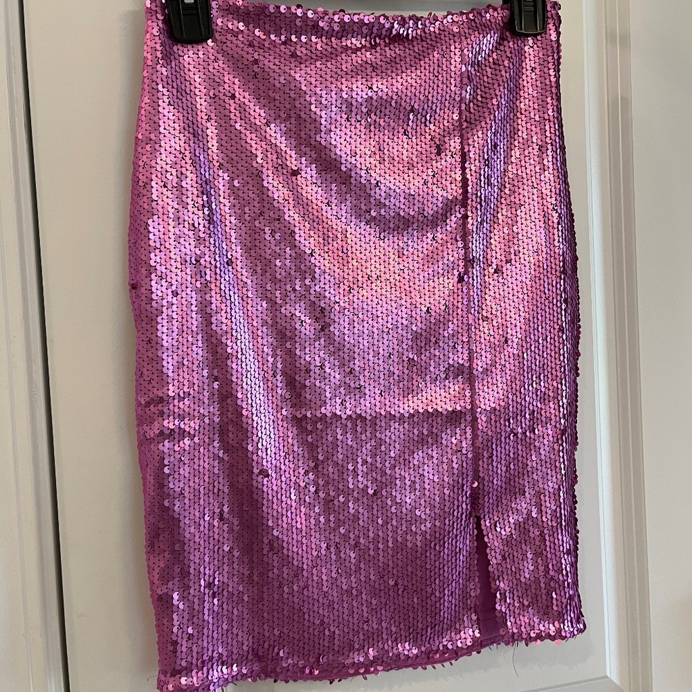 Pink Sequined Skirt Cefian Small
